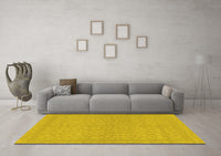 Machine Washable Abstract Yellow Modern Rug, wshabs1878yw