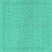 Square Machine Washable Abstract Turquoise Modern Area Rugs, wshabs1878turq