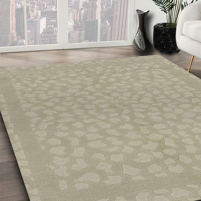 Machine Washable Abstract Sand Brown Rug in a Family Room, wshabs1878