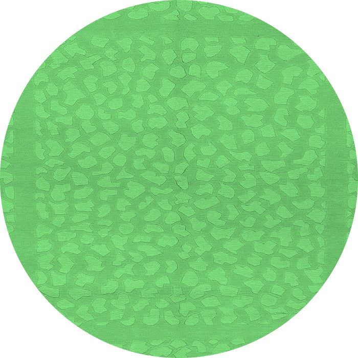 Round Abstract Emerald Green Modern Rug, abs1878emgrn