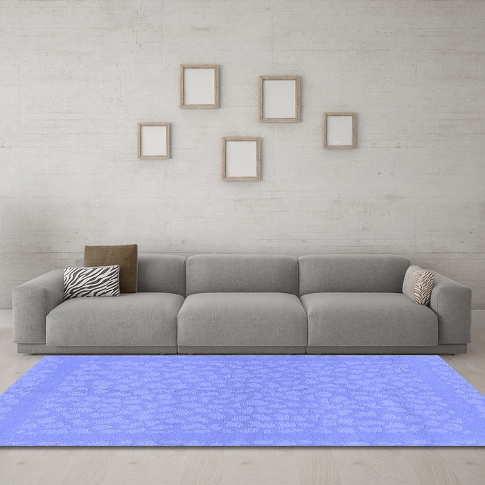 Machine Washable Abstract Blue Modern Rug in a Living Room, wshabs1878blu