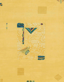 Abstract Deep Yellow Modern Rug, abs1879