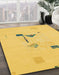 Abstract Deep Yellow Modern Rug in Family Room, abs1879