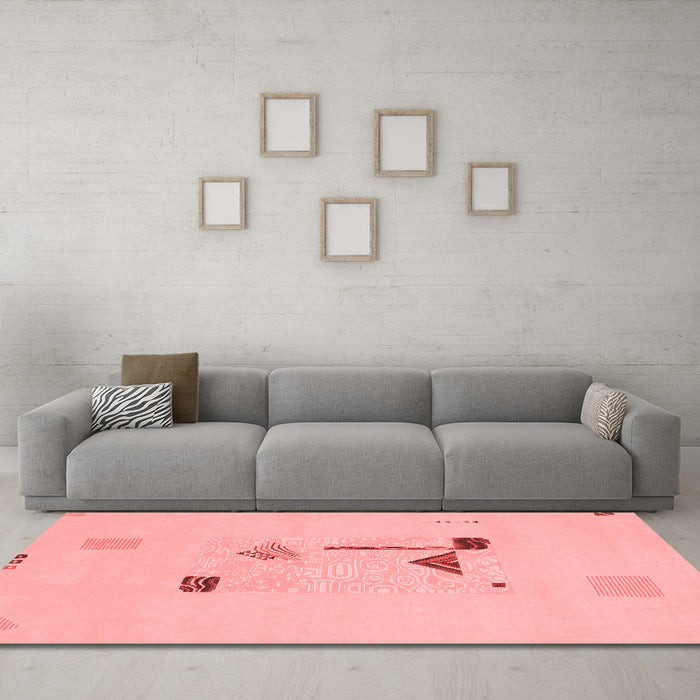 Modern Red Washable Rugs