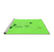 Sideview of Machine Washable Abstract Green Modern Area Rugs, wshabs1879grn