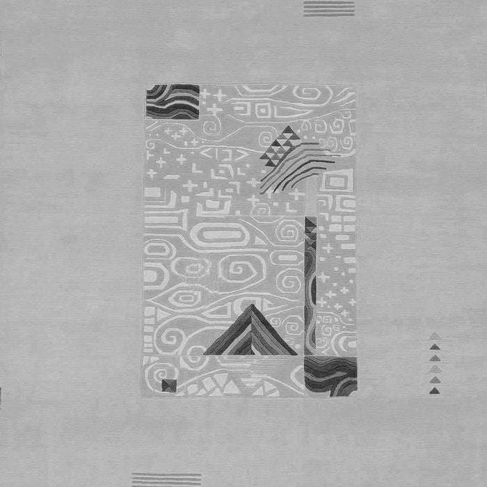 Machine Washable Abstract Gray Modern Rug, wshabs1879gry