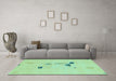 Machine Washable Abstract Light Blue Modern Rug in a Living Room, wshabs1879lblu