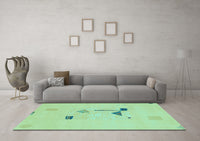 Machine Washable Abstract Light Blue Modern Rug, wshabs1879lblu