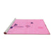 Sideview of Machine Washable Abstract Pink Modern Rug, wshabs1879pnk