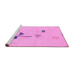 Sideview of Machine Washable Abstract Purple Modern Area Rugs, wshabs1879pur