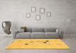 Machine Washable Abstract Brown Modern Rug in a Living Room,, wshabs1879brn