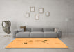 Machine Washable Abstract Orange Modern Area Rugs in a Living Room, wshabs1879org