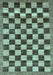 Machine Washable Checkered Light Blue Modern Rug, wshabs187lblu