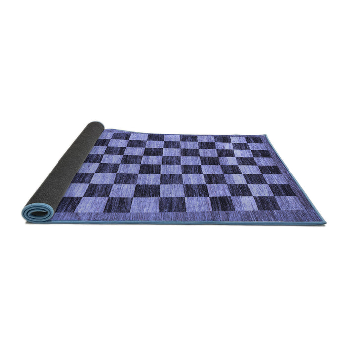 Sideview of Checkered Blue Modern Rug, abs187blu