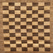 Square Abstract Yellow Checkered Rug, abs187