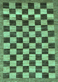 Checkered Turquoise Modern Rug, abs187turq