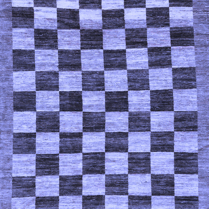 Machine Washable Checkered Blue Modern Rug, wshabs187blu