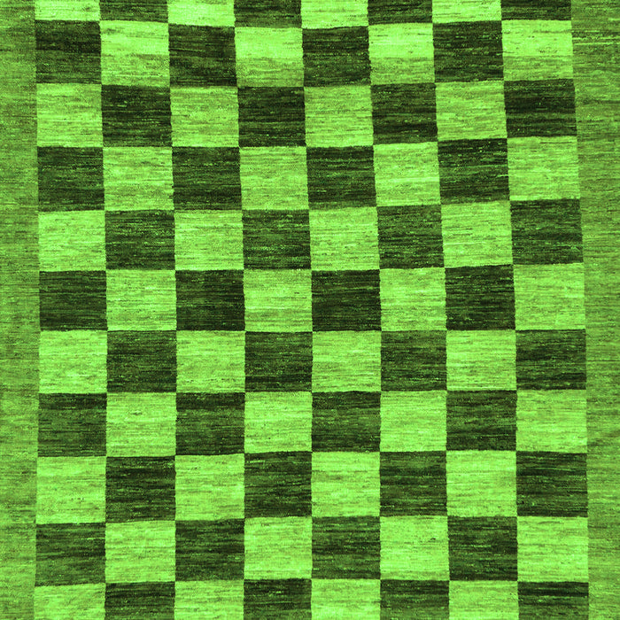 Checkered Green Modern Rug, abs187grn