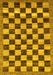 Machine Washable Checkered Yellow Modern Rug, wshabs187yw