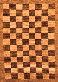 Checkered Orange Modern Rug, abs187org