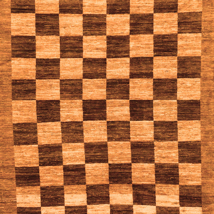 Checkered Orange Modern Rug, abs187org