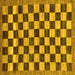 Square Checkered Yellow Modern Rug, abs187yw