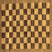 Square Machine Washable Checkered Brown Modern Rug, wshabs187brn