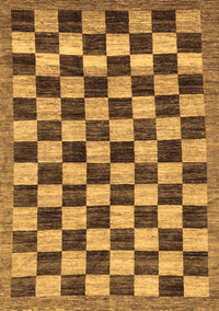 Checkered Brown Modern Rug, abs187brn