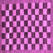 Square Checkered Purple Modern Rug, abs187pur