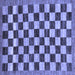 Square Machine Washable Checkered Blue Modern Rug, wshabs187blu