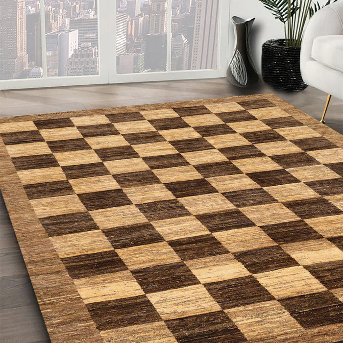 Machine Washable Abstract Yellow Rug in a Family Room, wshabs187