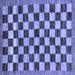 Square Checkered Blue Modern Rug, abs187blu