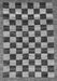 Machine Washable Checkered Gray Modern Rug, wshabs187gry