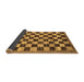 Sideview of Checkered Brown Modern Rug, abs187brn