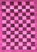 Machine Washable Checkered Pink Modern Rug, wshabs187pnk