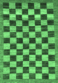 Checkered Emerald Green Modern Rug, abs187emgrn