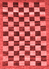 Checkered Red Modern Rug, abs187red