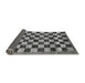 Sideview of Checkered Gray Modern Rug, abs187gry