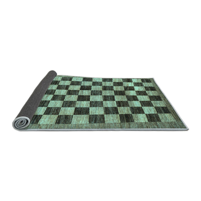 Sideview of Checkered Light Blue Modern Rug, abs187lblu
