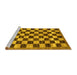 Sideview of Machine Washable Checkered Yellow Modern Rug, wshabs187yw