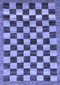 Checkered Blue Modern Rug, abs187blu