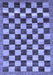 Checkered Blue Modern Rug, abs187blu