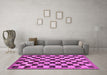 Machine Washable Checkered Purple Modern Area Rugs in a Living Room, wshabs187pur