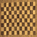 Square Checkered Brown Modern Rug, abs187brn