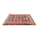 Sideview of Machine Washable Abstract Brown Sugar Brown Rug, wshabs1880