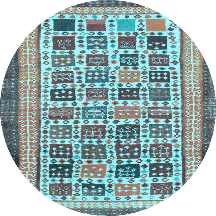 Round Machine Washable Abstract Light Blue Modern Rug, wshabs1880lblu