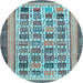 Round Machine Washable Abstract Light Blue Modern Rug, wshabs1880lblu