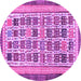 Round Machine Washable Abstract Purple Modern Area Rugs, wshabs1880pur