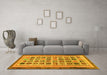 Machine Washable Abstract Yellow Modern Rug in a Living Room, wshabs1880yw