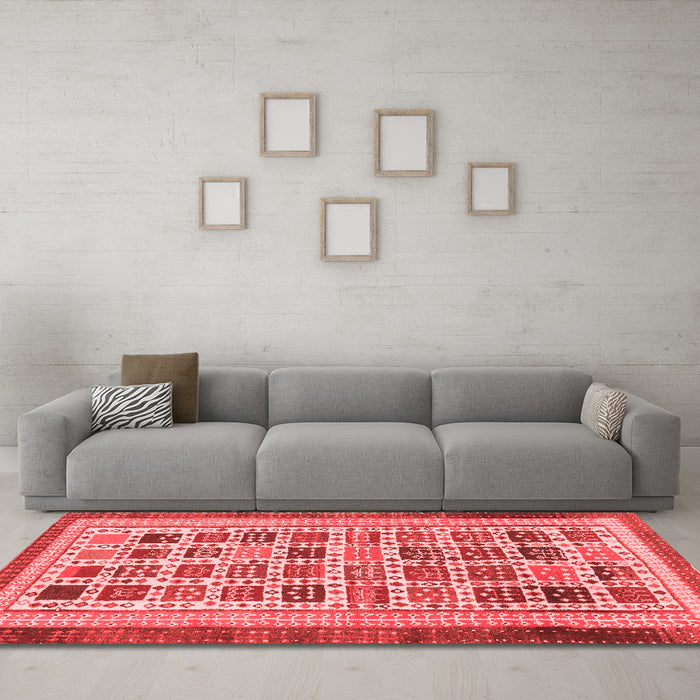 Modern Red Washable Rugs